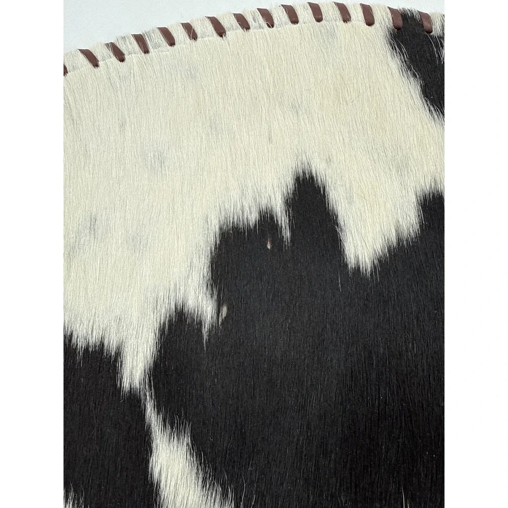 Placemats‎ Set of 4 Genuine Cowhide Oval Hair on Hide Leather Whipstitch Border